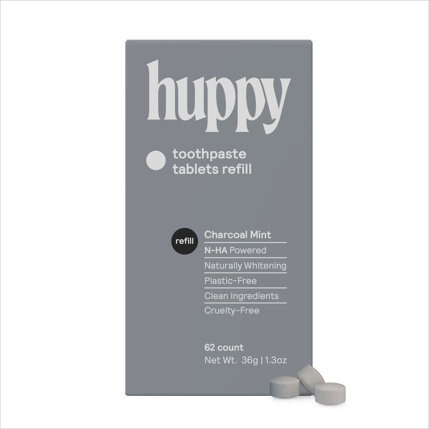 Huppy Toothpaste Tablets Refill - Charcoal Mint