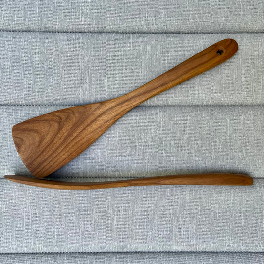 12” Teak Flat-Edge Spatula Turner