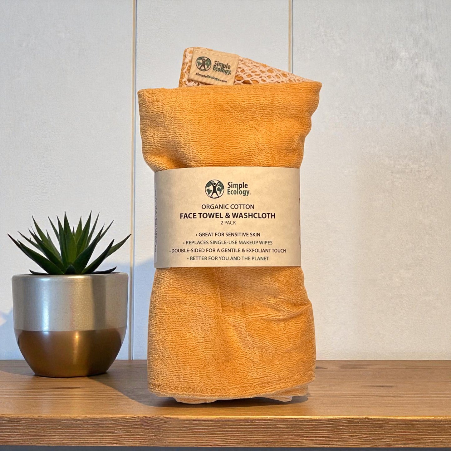 Organic Cotton Exfoliating Face Towel (2-Pack)