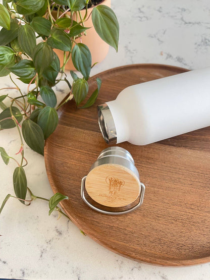 Stainless Steel Water Bottle with Bamboo Lid