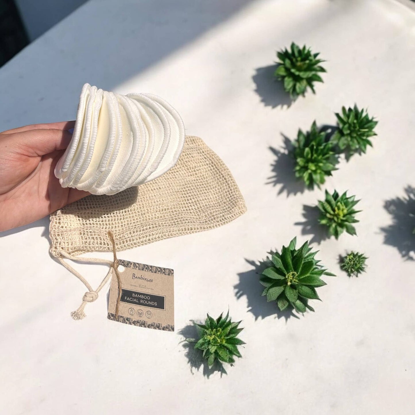 Reusable Bamboo Cotton Facial Rounds (Set of 10)