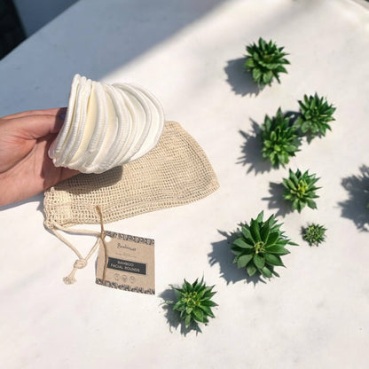 Reusable Bamboo Cotton Facial Rounds (Set of 10)