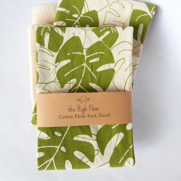 Handprinted Cotton Kitchen Towels