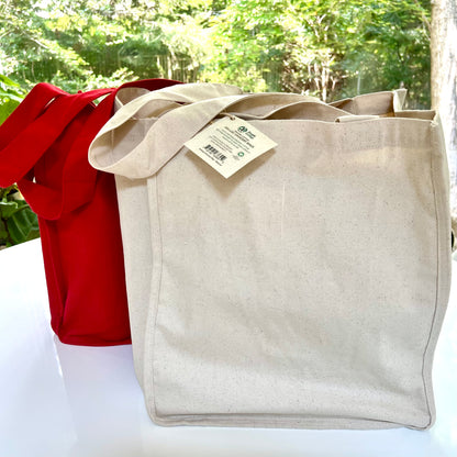 Organic Cotton Deluxe Reusable Canvas Grocery Bags