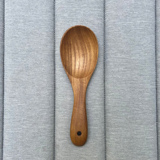 9” Teak Rice Paddle, Serving Spoon, Versatile Cooking Spoon