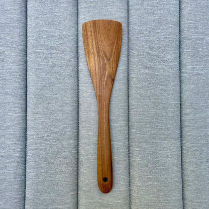 12” Teak Flat Edge Spatula Turner