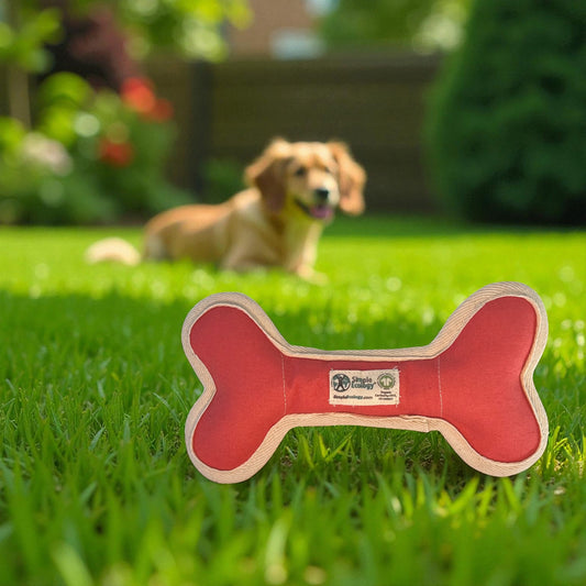 100% Cotton Upcycled Dog Bone Toy