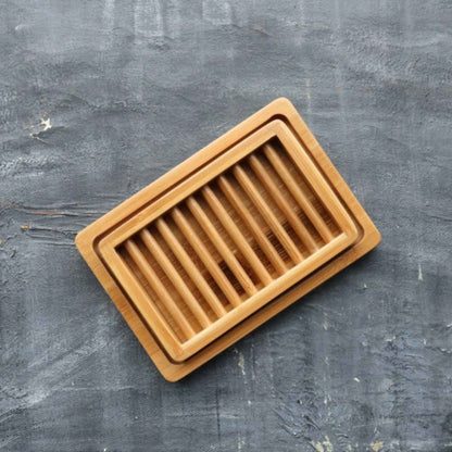 Dual-Layer Bamboo Soap Dish