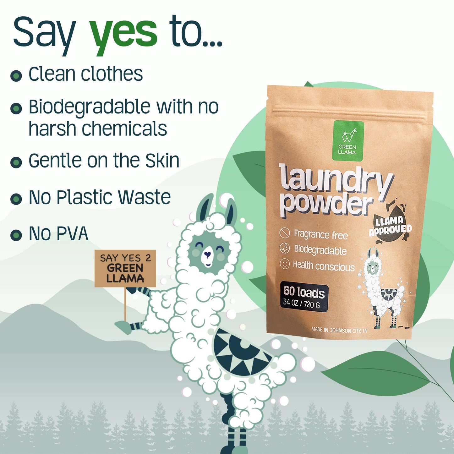 Green Llama Natural Laundry Detergent (Fragrance-Free)