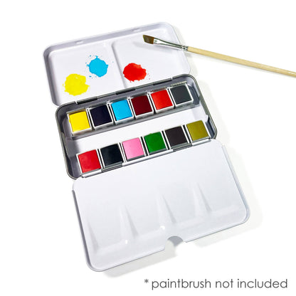Watercolor Set - Travel-Friendly Metal Palette (12 Colors)