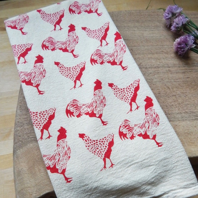 Handprinted Cotton Kitchen Towels
