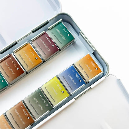 Watercolor Set - Travel-Friendly Metal Palette (12 Colors)