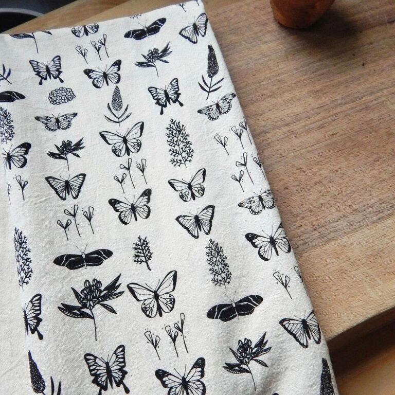 Handprinted Cotton Kitchen Towels